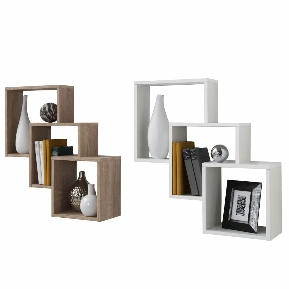 FMD Möbel 297-001_ei Fibi Étagère Murale avec 3 Compartiments Panneaux Mélaminiques Chêne 19 x 64 x 65,5 cm