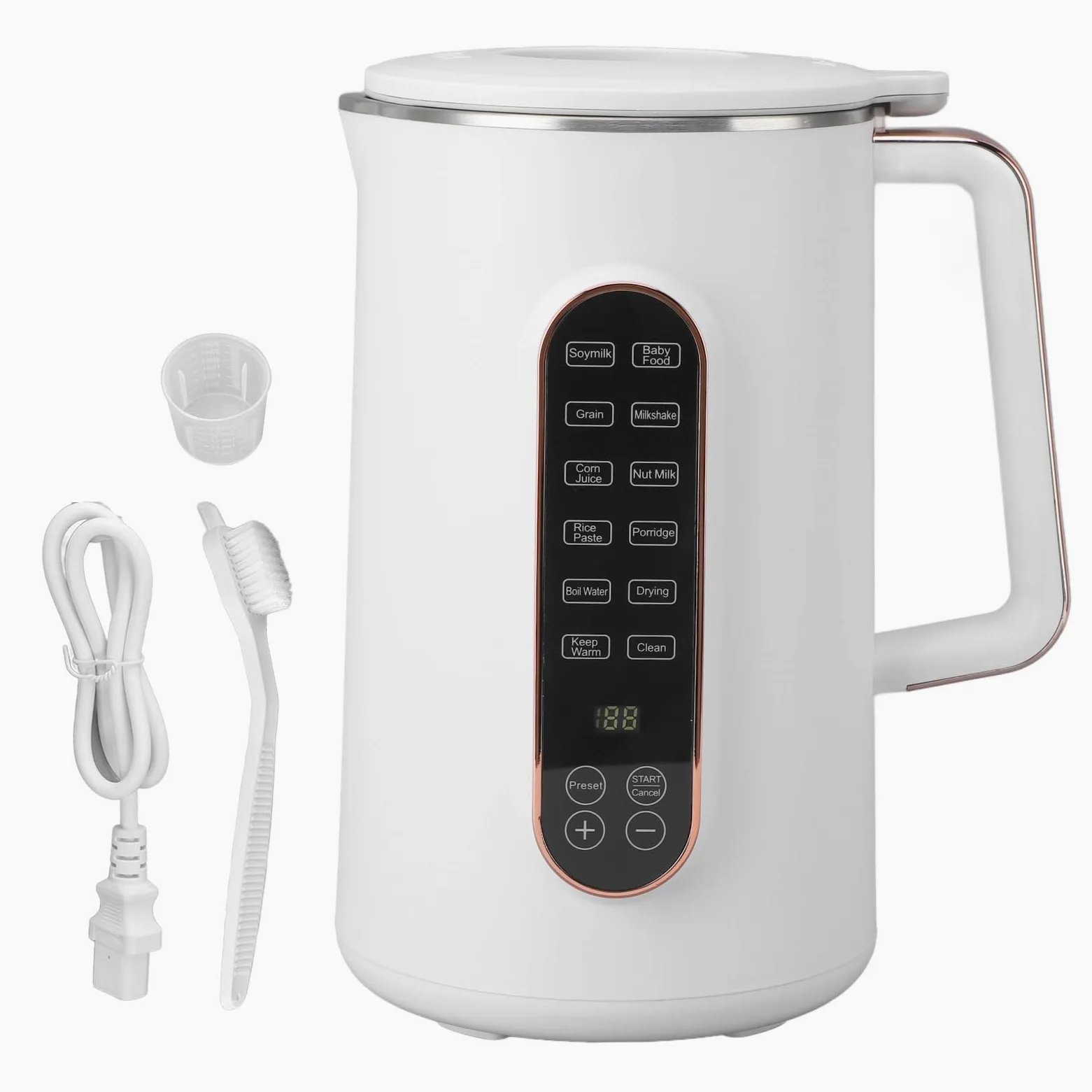 Machine à Lait de Noix Intelligente Touch, 10 Lames en Acier Inoxydable, Machine à Lait de Soja pour la Cuisine Domestique (Prise UE 220V)