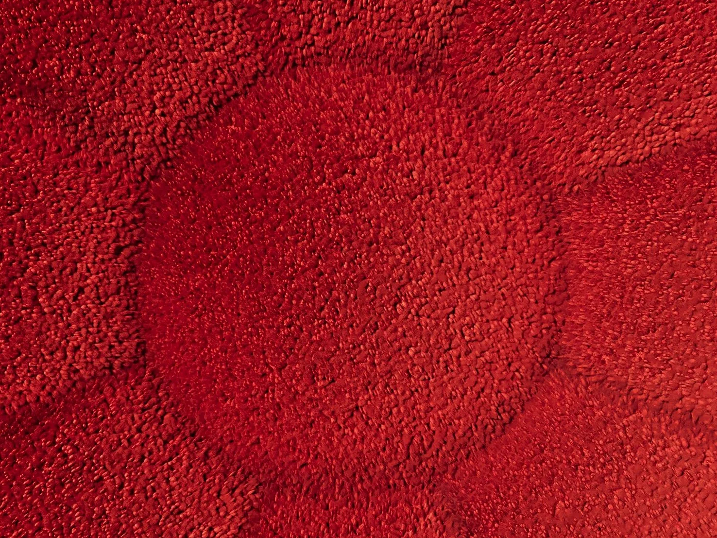 Vente-unique - Pouf Design Fleur en Tissu Bouclette Rouge DELPODA