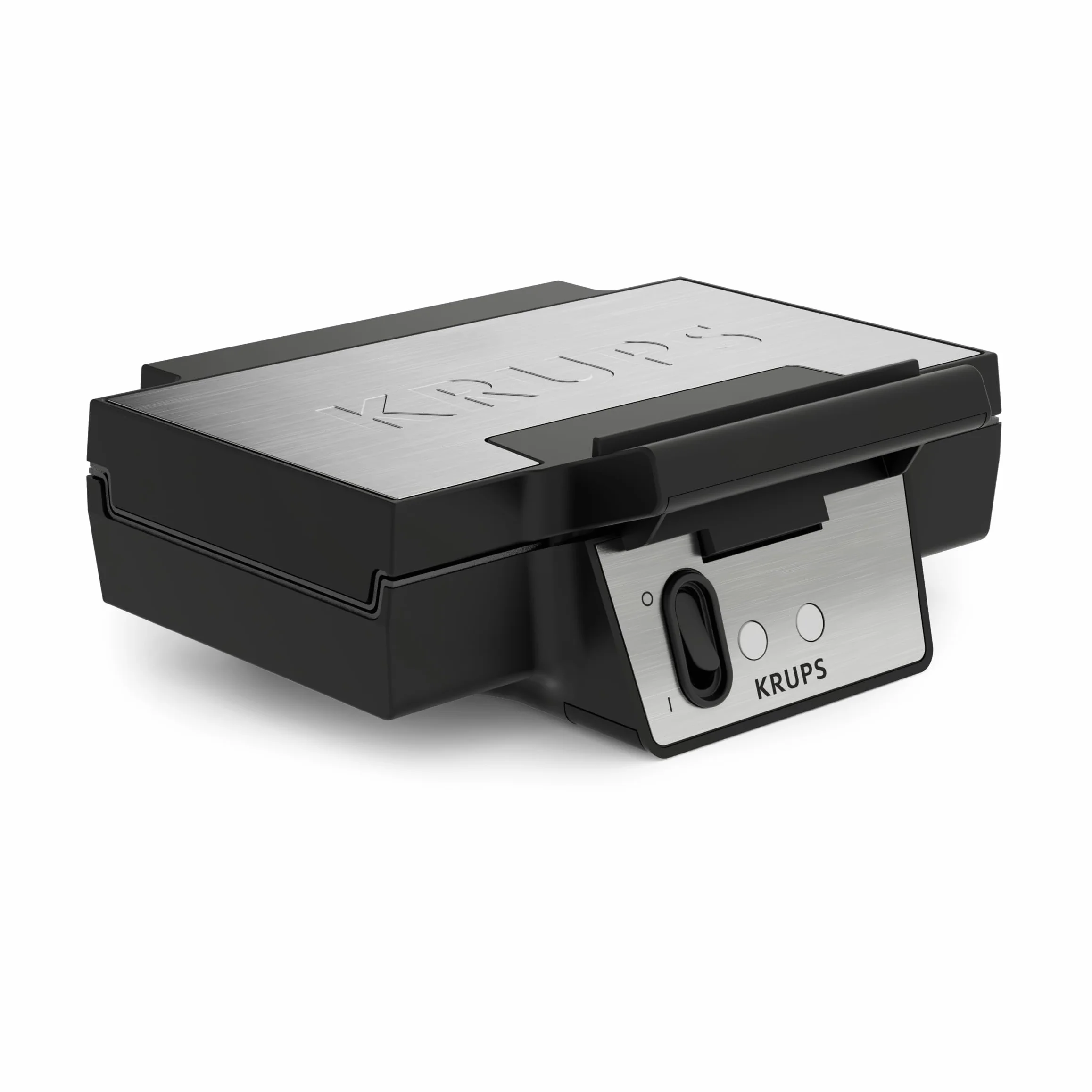 Krups FDK FDK261 - Gaufrier Iconic 850 W - Plaques antiadhésives en céramique - Design emblématique - Rangement vertical - Facile à utiliser - Noir/acier inoxydable