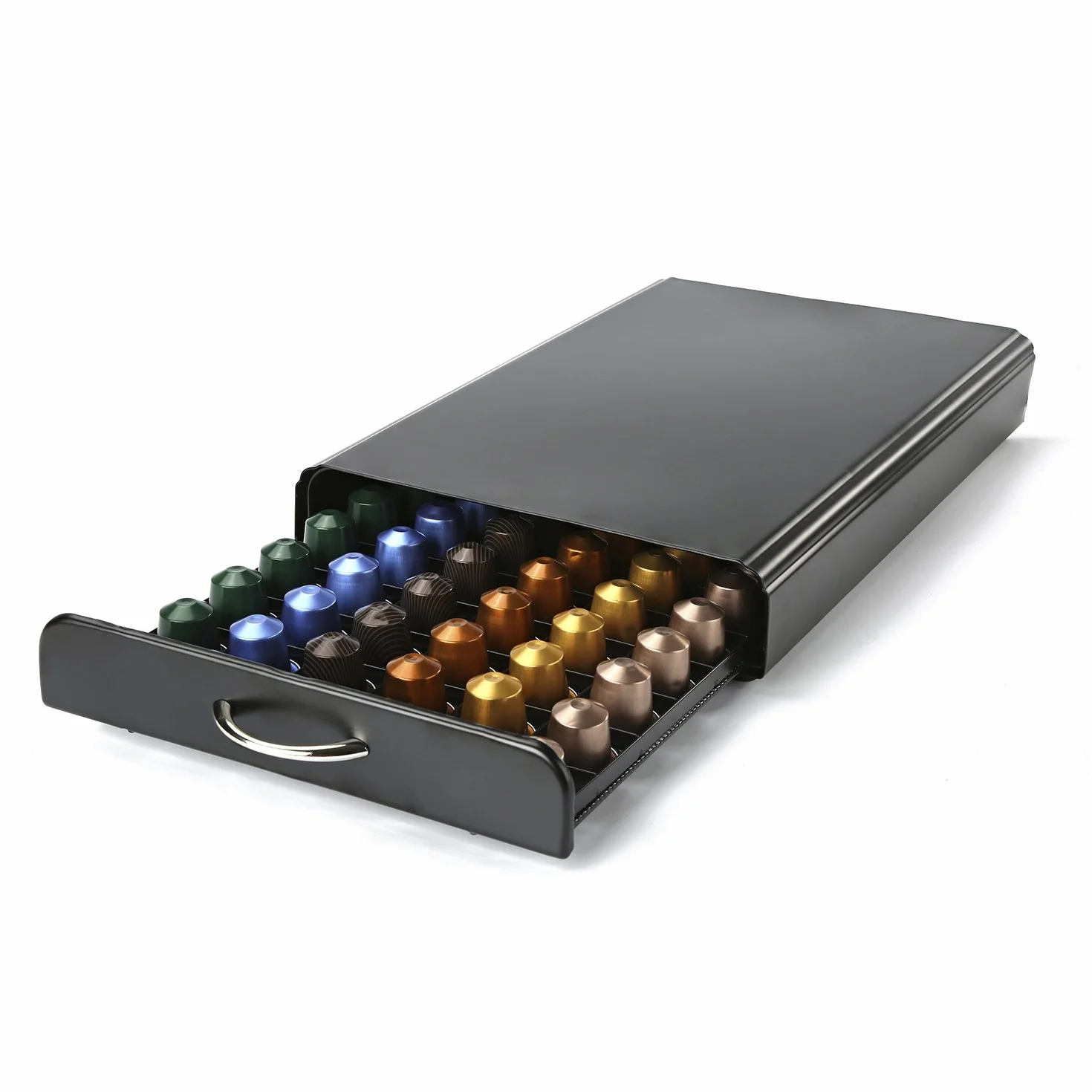HiveNets Nespresso Porte Capsule de Café Pod Support de Tiroir de Rangement en Métal pour 60 Pcs