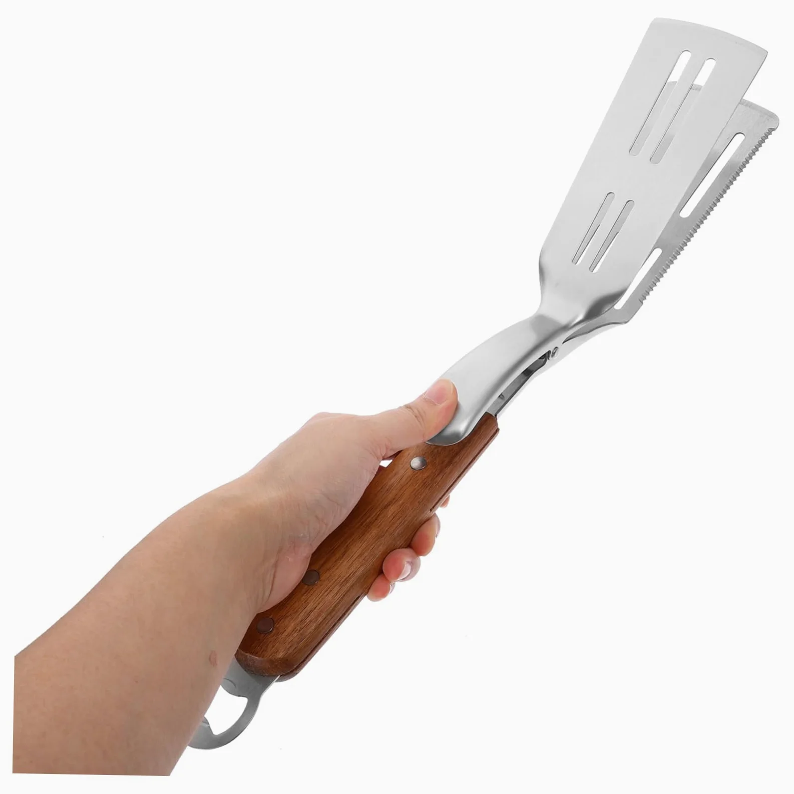Ciieeo Lot De 3 Pinces À Aliments En Acier Inoxydable Avec Manche En Bois Pour Plats Et Assiettes Pour Aliments Chauds - Outil Anti-brûlure