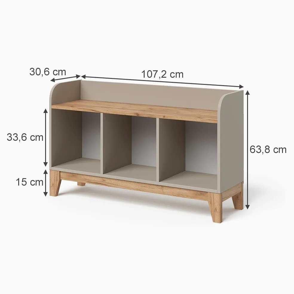 VitaliSpa Banc pour Enfants Malia, Cachemire/Artisan, 107.2x63.8cm, Convient comme siège et Surface de Rangement pour Enfants