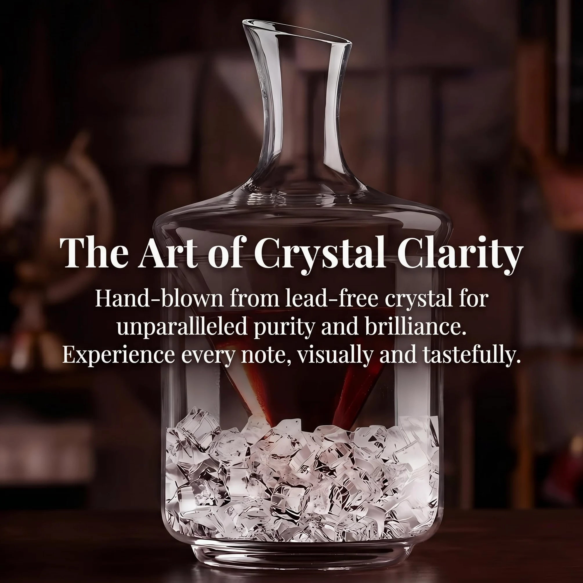 Cywinfow Décanteur à vin avec seau à glace - Verre borosilicate 3.3 1000 ml - Résistant au froid et à la chaleur (-10 °C à +175 °C) - Avec aérateur de vin pour un développement optimisé des