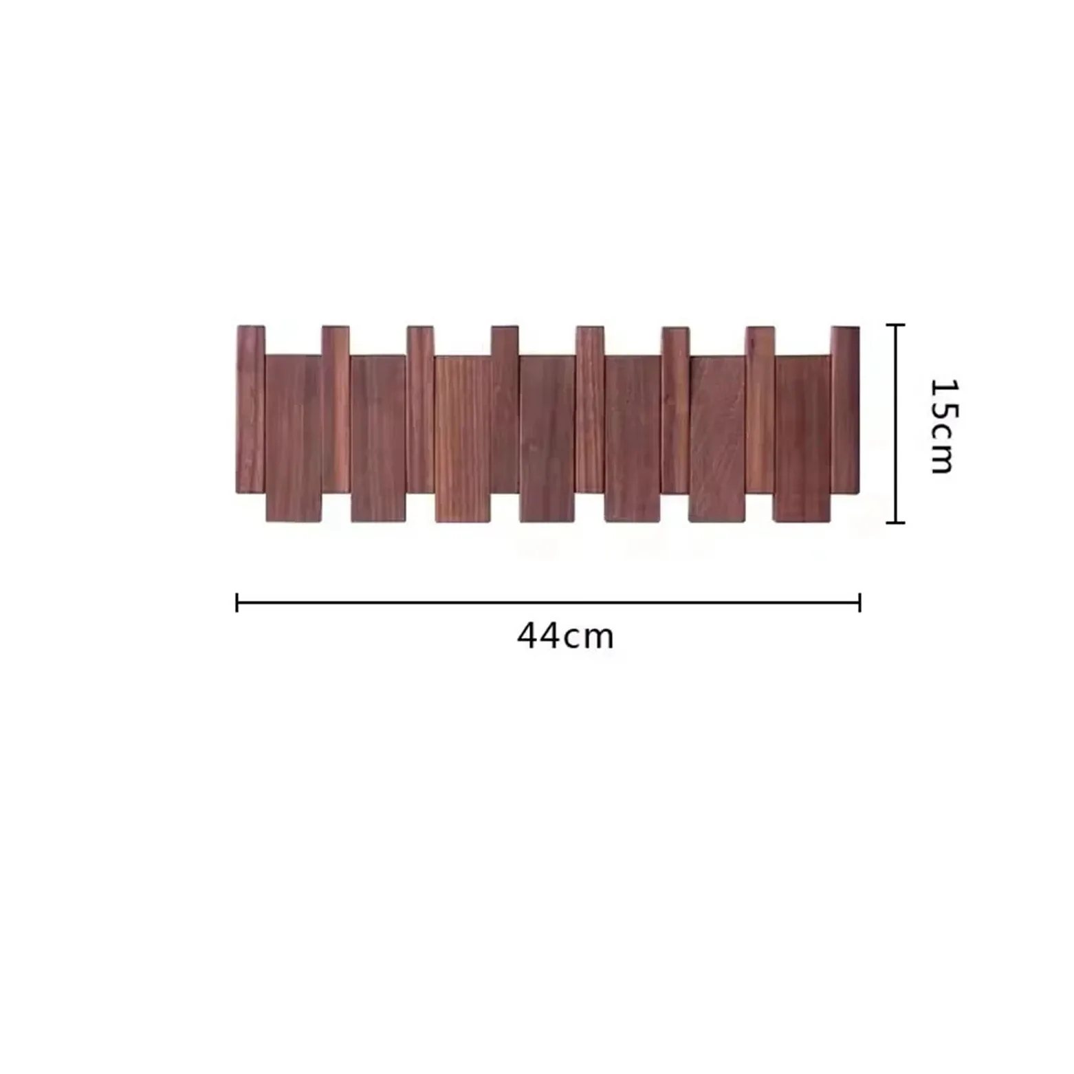Porte-manteau mural en noyer à suspendre au mur, porte d'entrée, porche, porte-manteau perforé en bois massif perforé pour clés de piano, crochets à vêtements (marron, 32 x 15 cm)