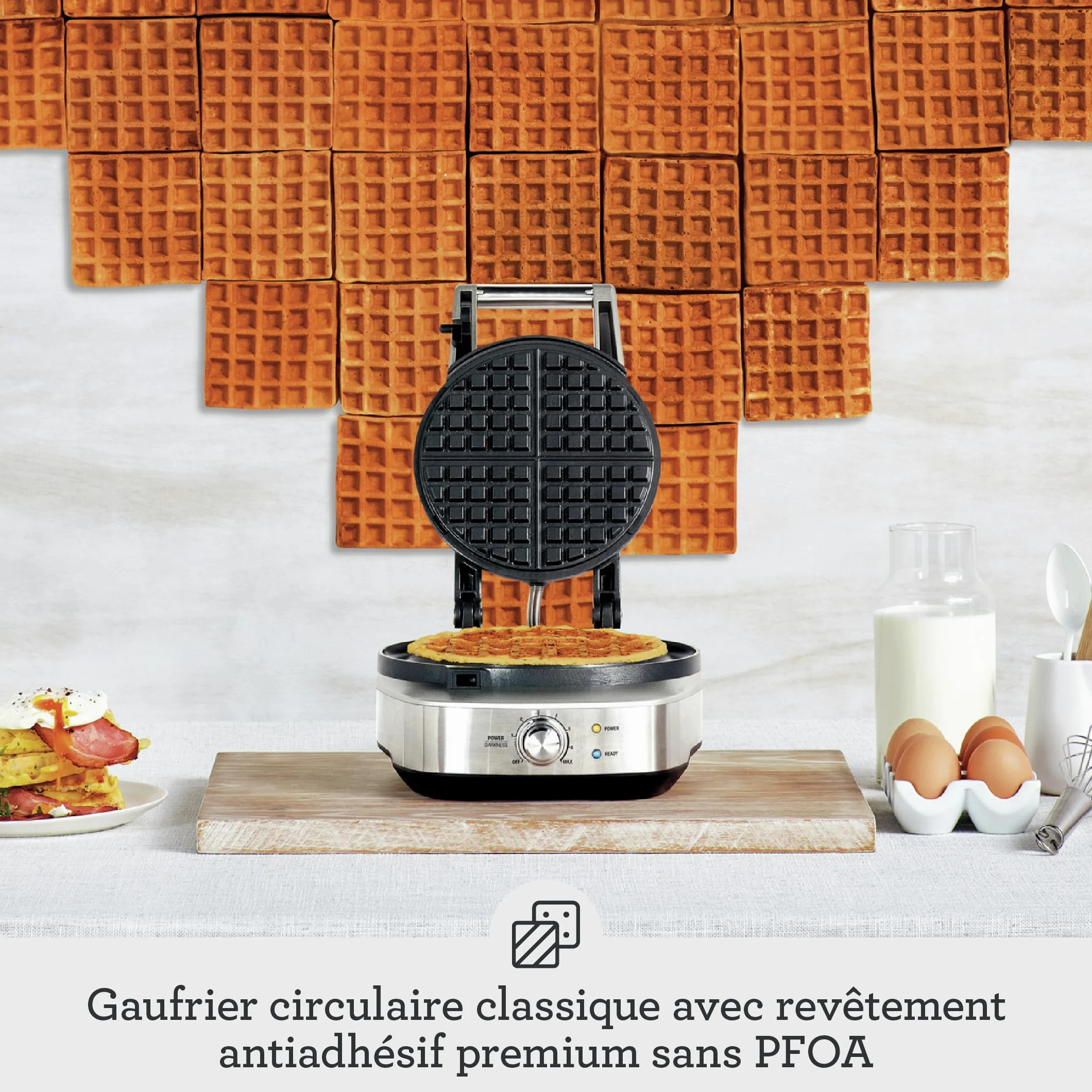 Sage - The No-Mess Waffle - Gaufrier professionnel - Acier Inoxydable Brossé