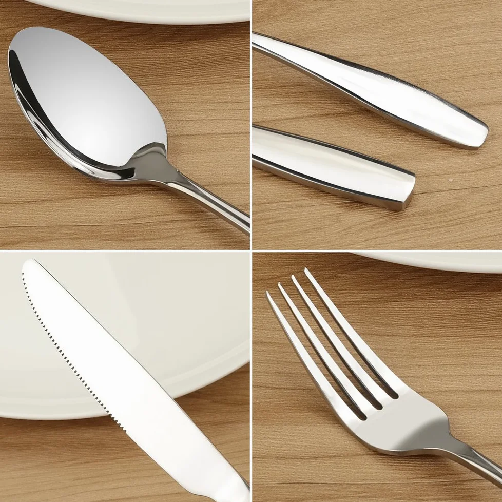 Couverts en Acier Inoxydable, Couverts de Table 40 Pièces