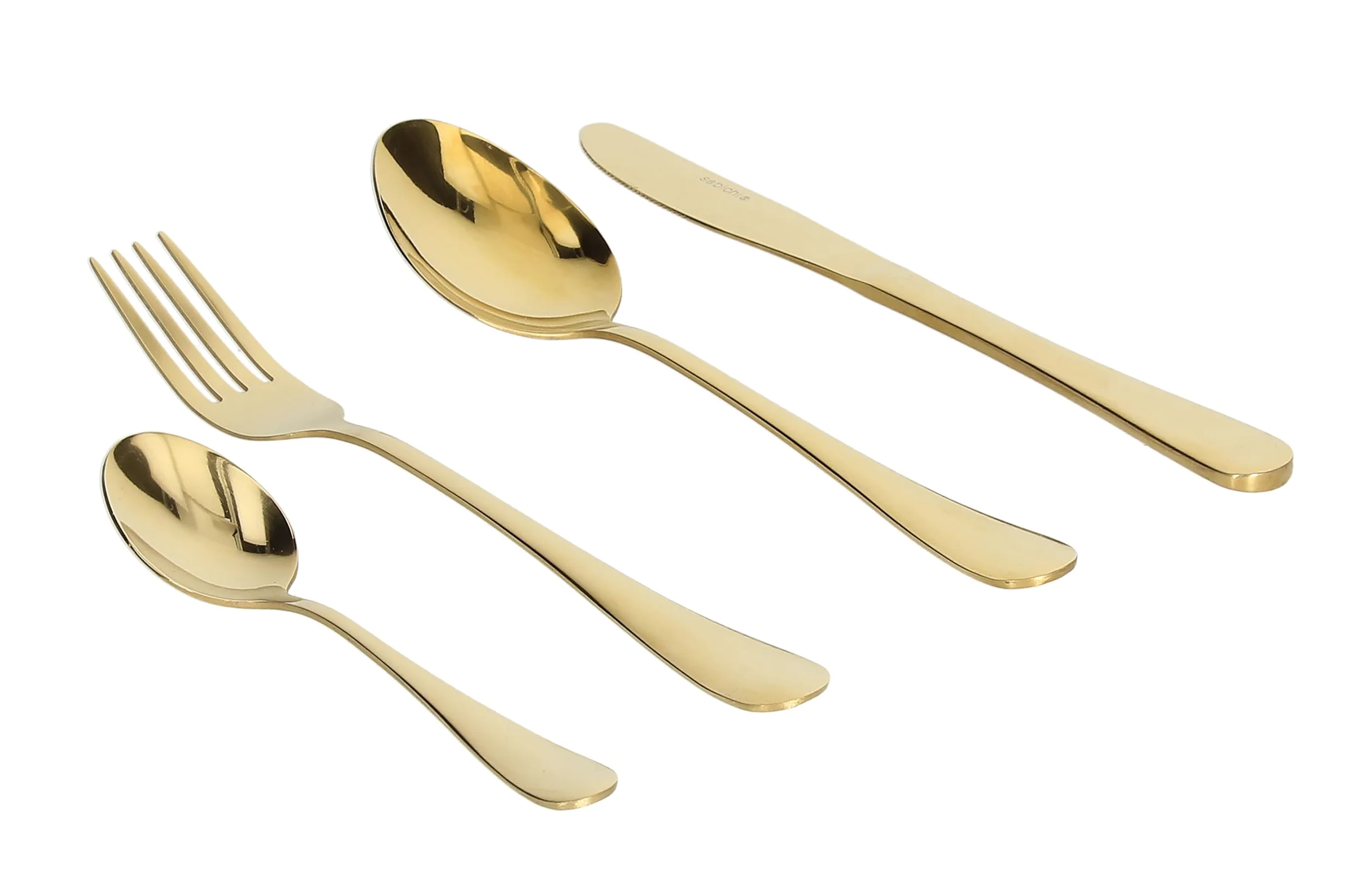 Tognana Golden, service de 24 couverts, acier, or