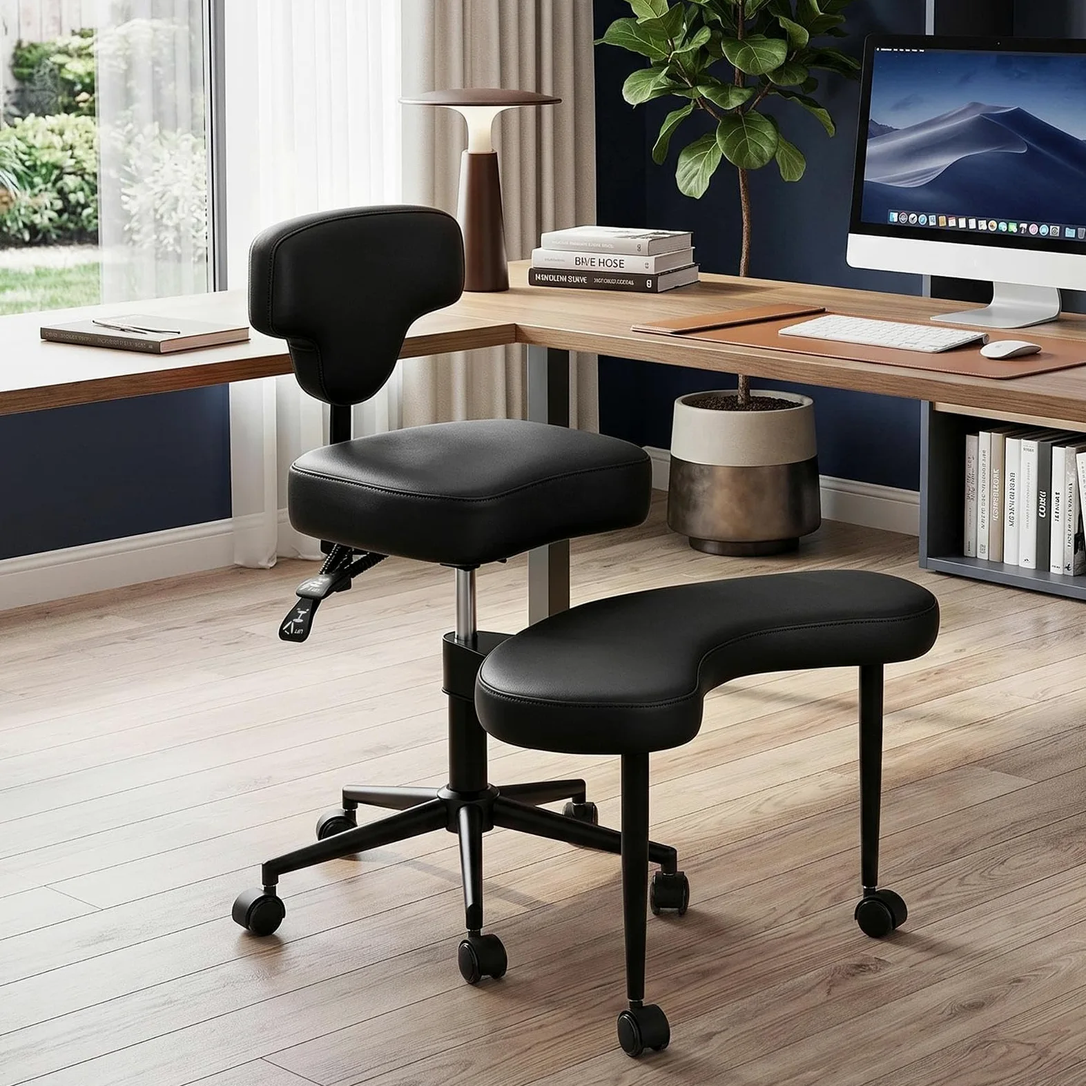 Générique Chaise de méditation, Chaise à Coffre croisée avec Roues TDAH, Table de avec Soutien Lombaire et Hauteur - Tabouret ajusté, Chaises de méditation Ergonomique pour Fidget Philipes - Noir