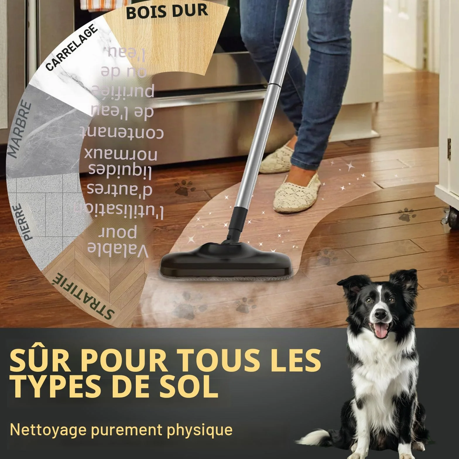 Nettoyeur Vapeur 17 En 1, Balai Vapeur Avec Nettoyeur À Main, Chauffage Rapide 30 S, Nettoyeur Vapeur Haute Pression 1000W, Steam Cleaner Pour Sols, Carrelage, Vitres, Cuisine, Salle De Bain