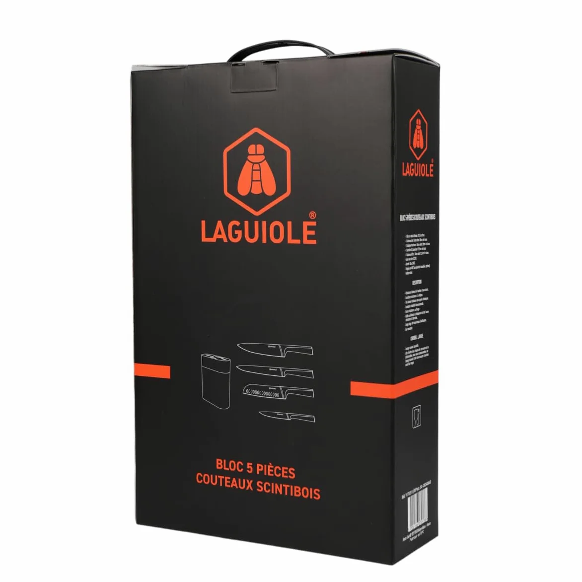 Bloc de 4 couteaux en acier noir - "Scintibois"