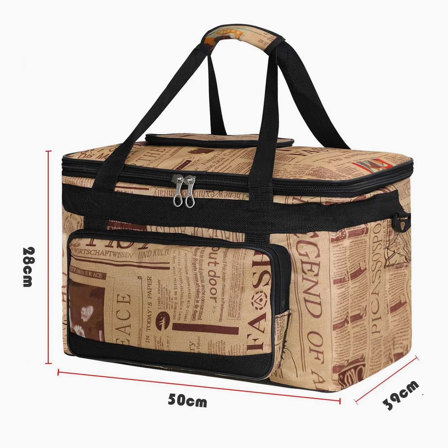 YJZQ Sac Besace pour Kit d'artist Portfolios Artiste Trousse géante pour Fournitures artistiques Sacoche Mallette Peinture Boîte Rangement rétro Style Journalistique