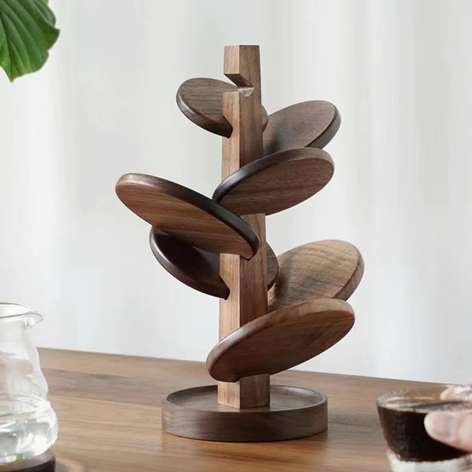 Set de Dessous-de-plat en Forme d'Arbre 8 Pièces Sous Verre avec Support | Sous Verre pour Boissons pour Cuisine Table Comptoir Salle à Manger Salon Plats Chauds Casserole Poêle Bol Théière