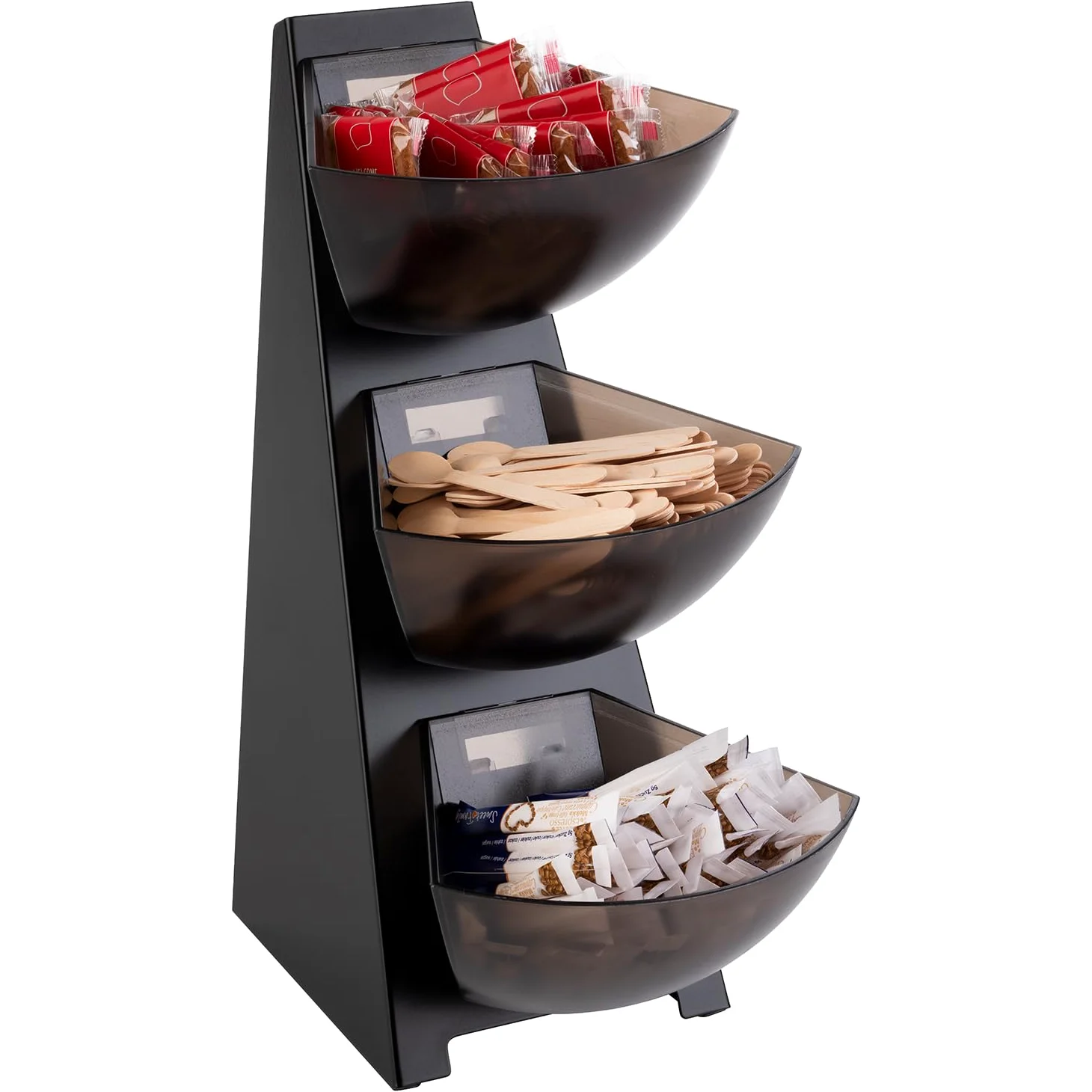 APS 11413 Multi-Rack, étagère de Cuisine, Structure en Acier Inoxydable 18/0, goulotte à portions en Plastique, Distributeur de portions, Volume par goulotte 1 Litre de Contenu, 3 Niveaux