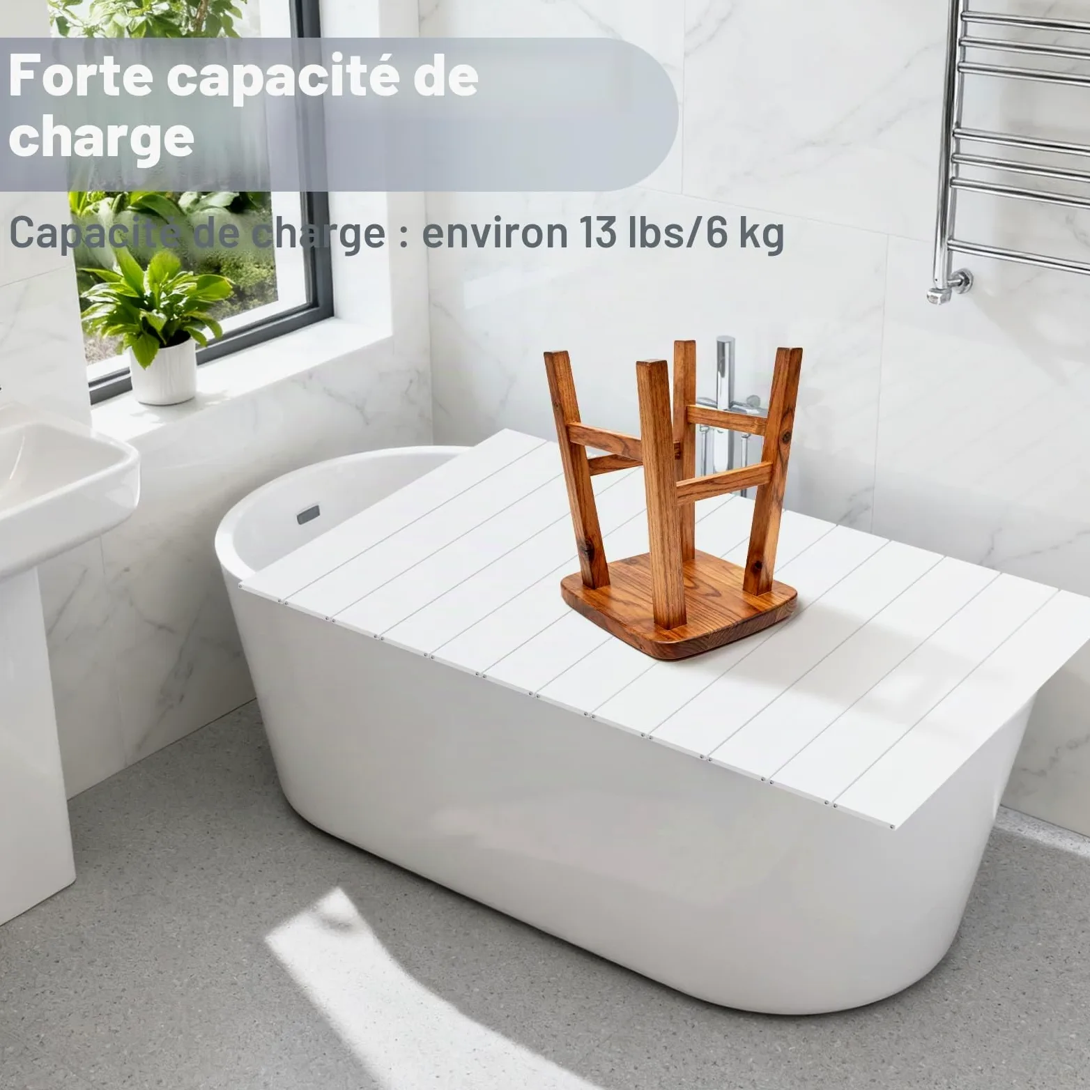 Couverture De Baignoire, Étanche Ponts D'isolation de Baignoire Anti-poussière Pliante Protège-poussière Support De Rangement, Blanc (Taille : 75cm x 170cm x 0.7cm)