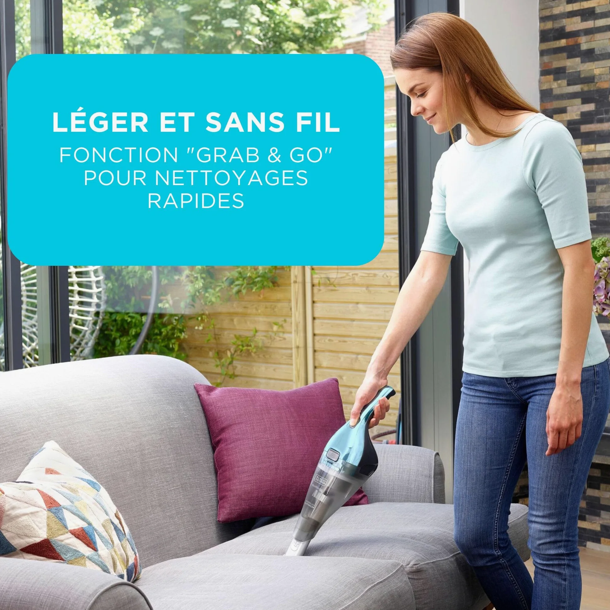 Black+Decker - Aspirateur à Main DUSTBUSTER - 7.2V (Batterie 2.0Ah) Aspirateur à Main sans Fil, Chromé, NVC220WBC-QW