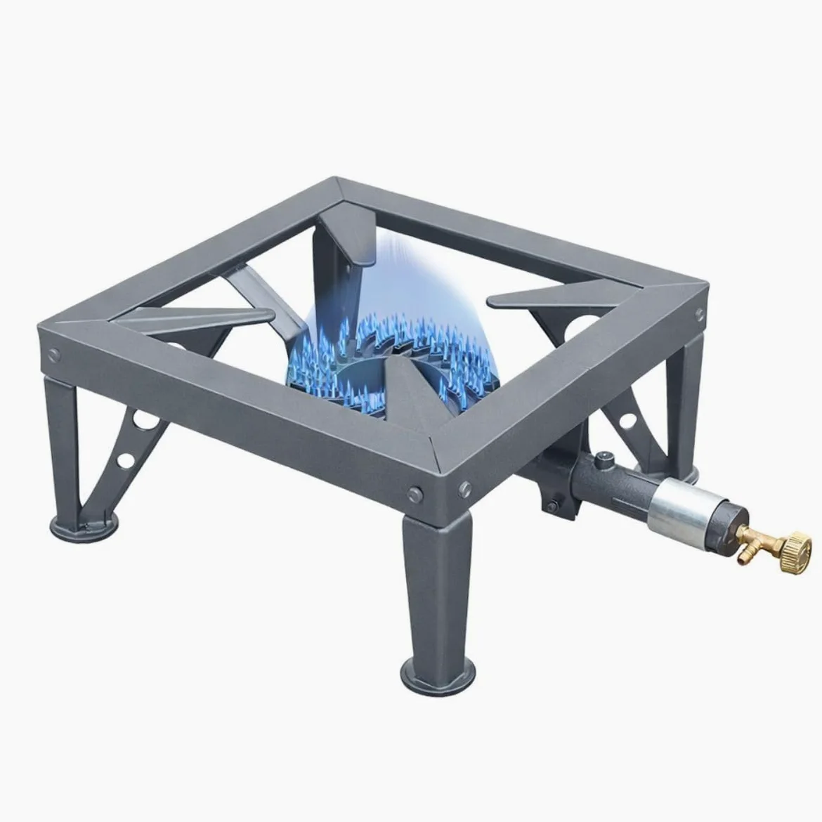INTEC - Réchaud à gaz 7500W Professionnel Charge 200Kg Tout Fonte 4 Pieds renforcés - Réchaud Pro Marché Cuisson Confiture, Paella