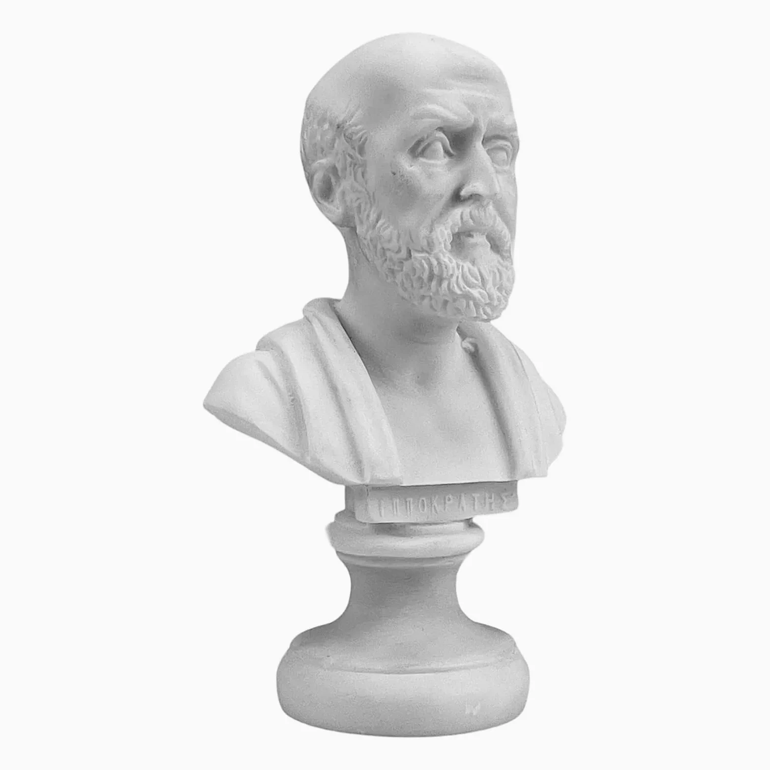 Generic Hippocrates 256401023857 Statue en marbre moulé avec buste du père de la médecine Blanc