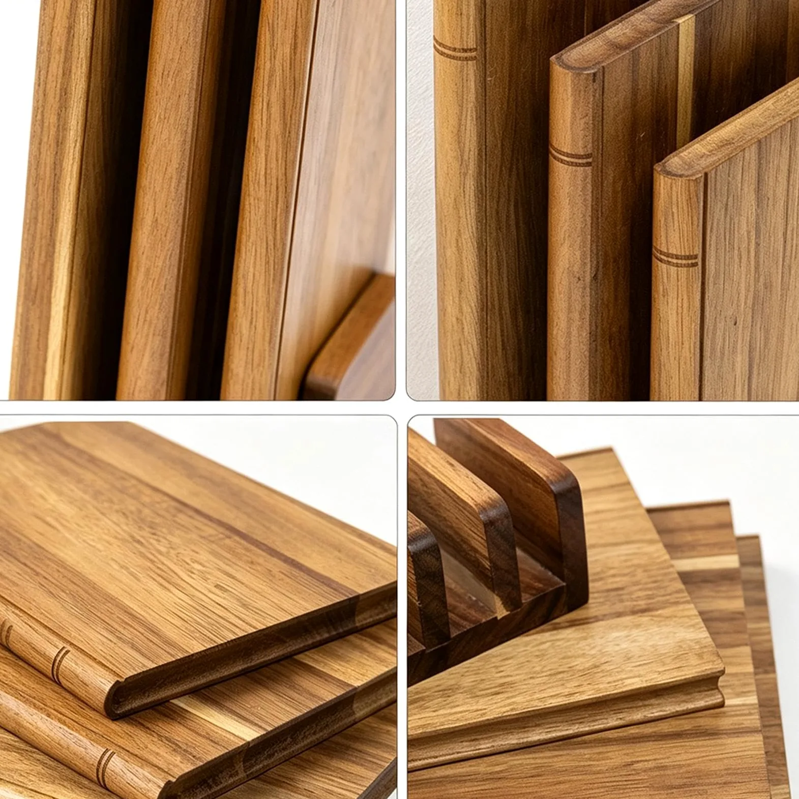 Planche À Découper Livre Lot 3 Plateaux Découpe Bois avec Support | Set De Planches À Découper En Forme De Livre Pour Steak Fromage Crémaillère Cuisine