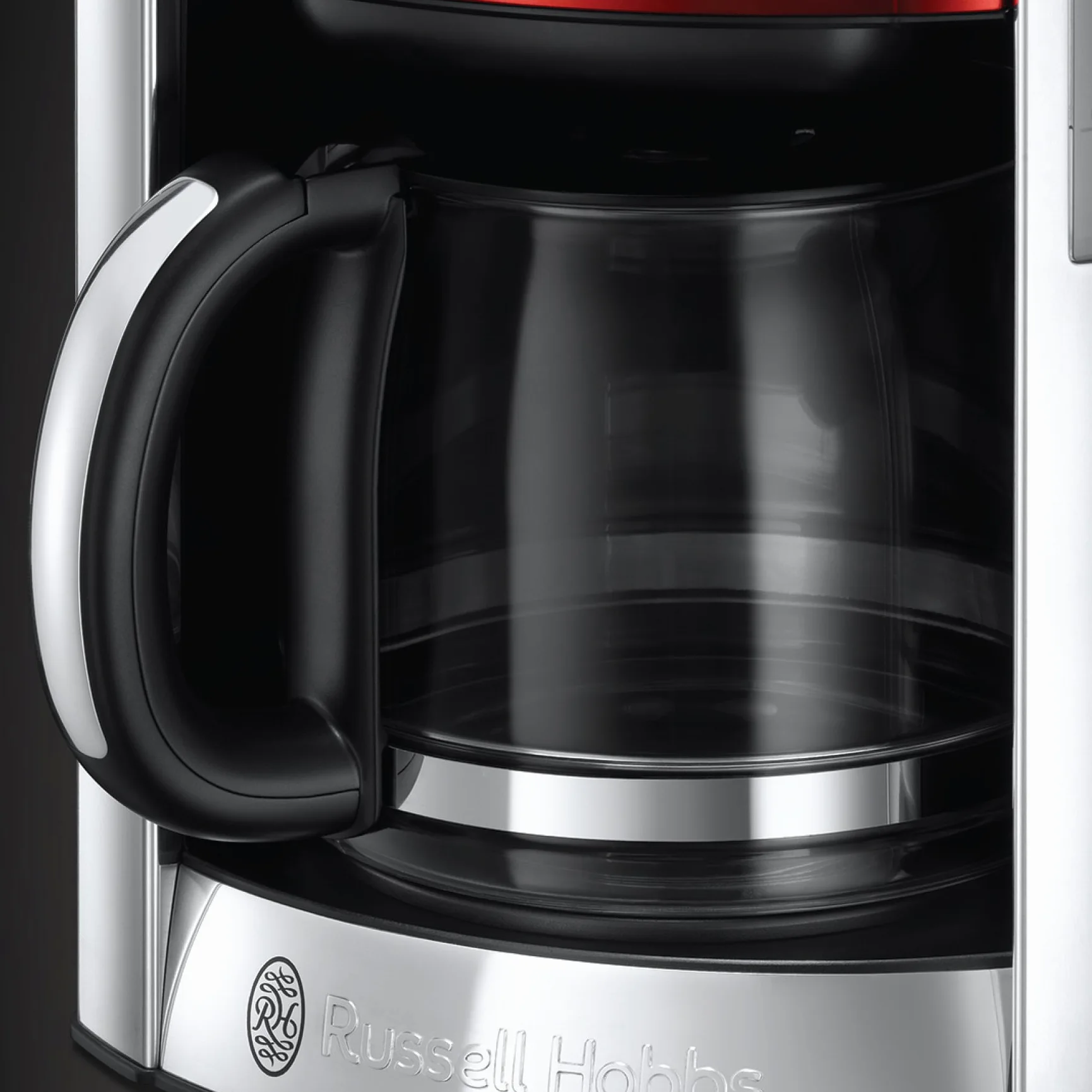 Russell Hobbs Cafetière [Technologie WhirlTech-extraction optimale] Luna rouge (1000W,Verseuse en verre 1,5L, 12 tasses, Programmable, Minuteur digital, Auto-Nettoyante) Machine à café filtre 23240-56