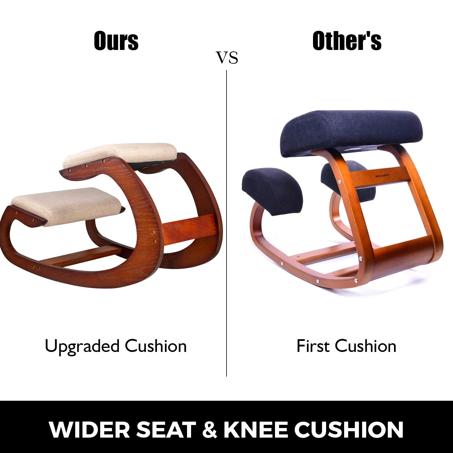 VEVOR Tabouret Ergonomique Tabouret Réglable Ergonomique Coussins Confortables Bureau Maison Façonnant et Soulageant Stress Fauteuil Ergonomique à Genoux Noix de Pécan