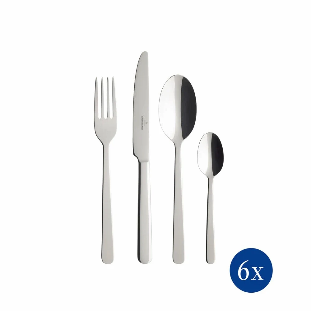 Villeroy & Boch Louis Couverts de table pour 6 personnes, 24 pièces, Acier inoxydable