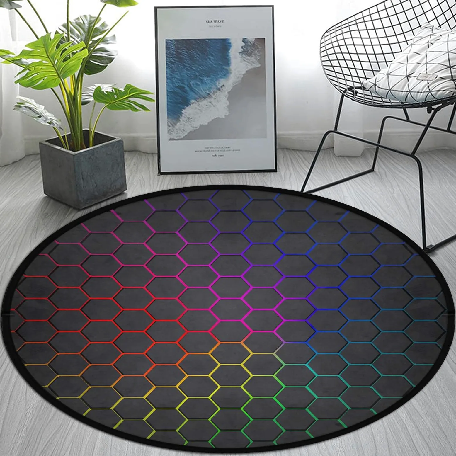 keepcute Tapis de Chaise de Jeu de 119,4 cm pour Plancher en Bois Dur, Tapis de Chaise de Bureau, Tapis de Chaise d'ordinateur, Tapis de Protection de Sol pour Bureau, Salle de Jeu, 1,2 m