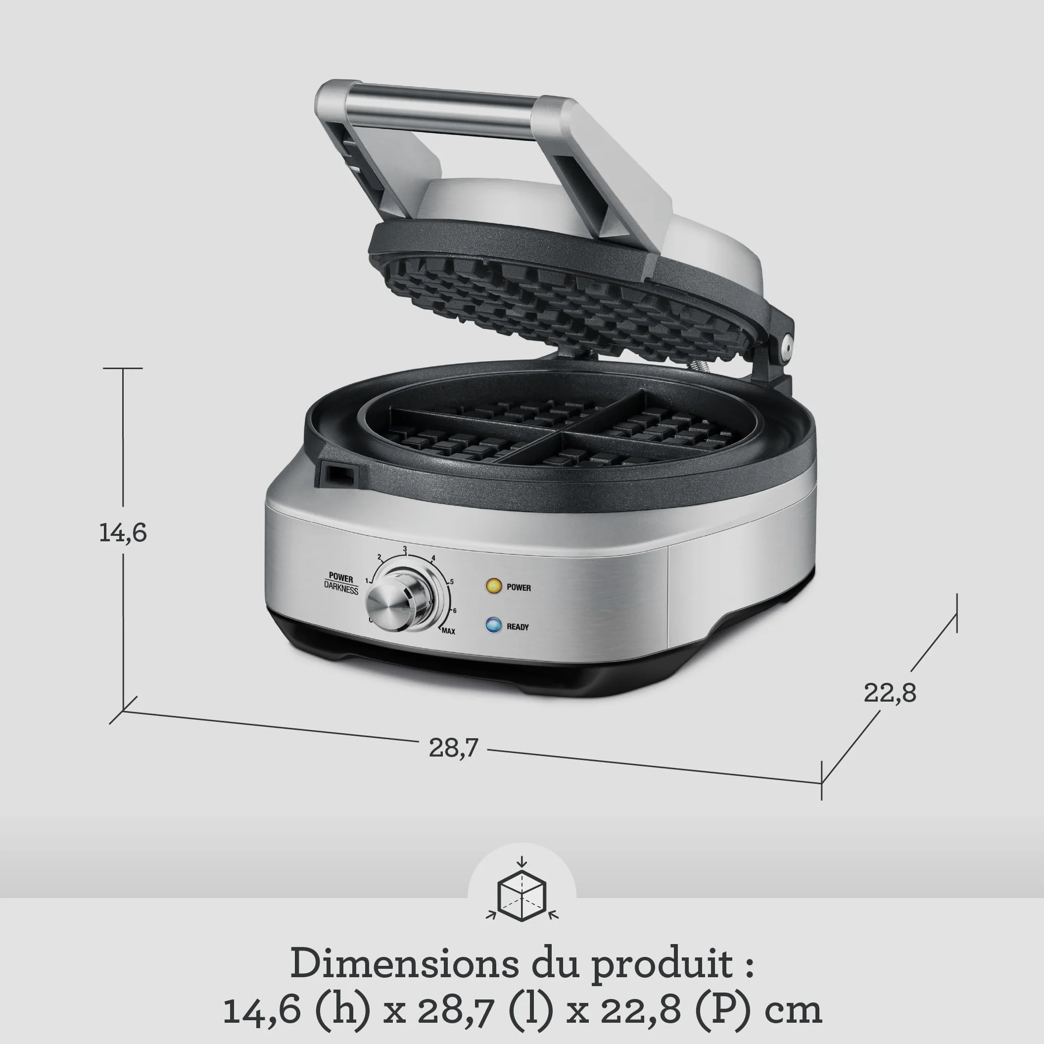 Sage - The No-Mess Waffle - Gaufrier professionnel - Acier Inoxydable Brossé