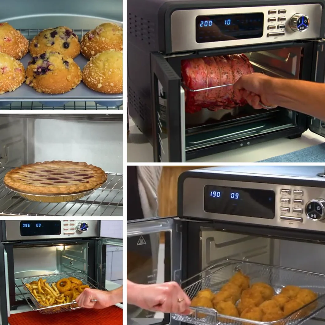 STARLYF Doble Door Oven Four Friteuse à Air XXL 28L | Double Porte, 18 Programmes, 1700W, Grill, Rôtissoire, Déshydrateur et Écran LCD | Four Électrique Multifonction de Cuisine
