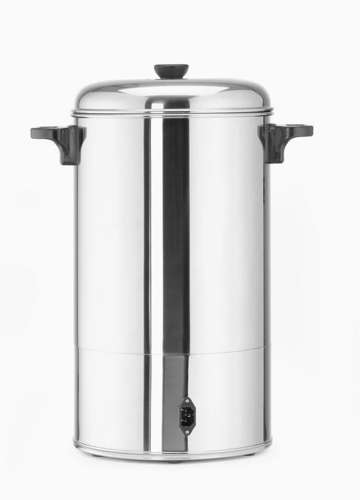 HENDI Percolateur à café, paroi simple, bac à filtre intégré, robinet non drip, pour café moulu grossièrement, pas de filtre en papier nécessaire, 10L, 230V, 1500W, 387x275x(H)530mm, inox 18/0