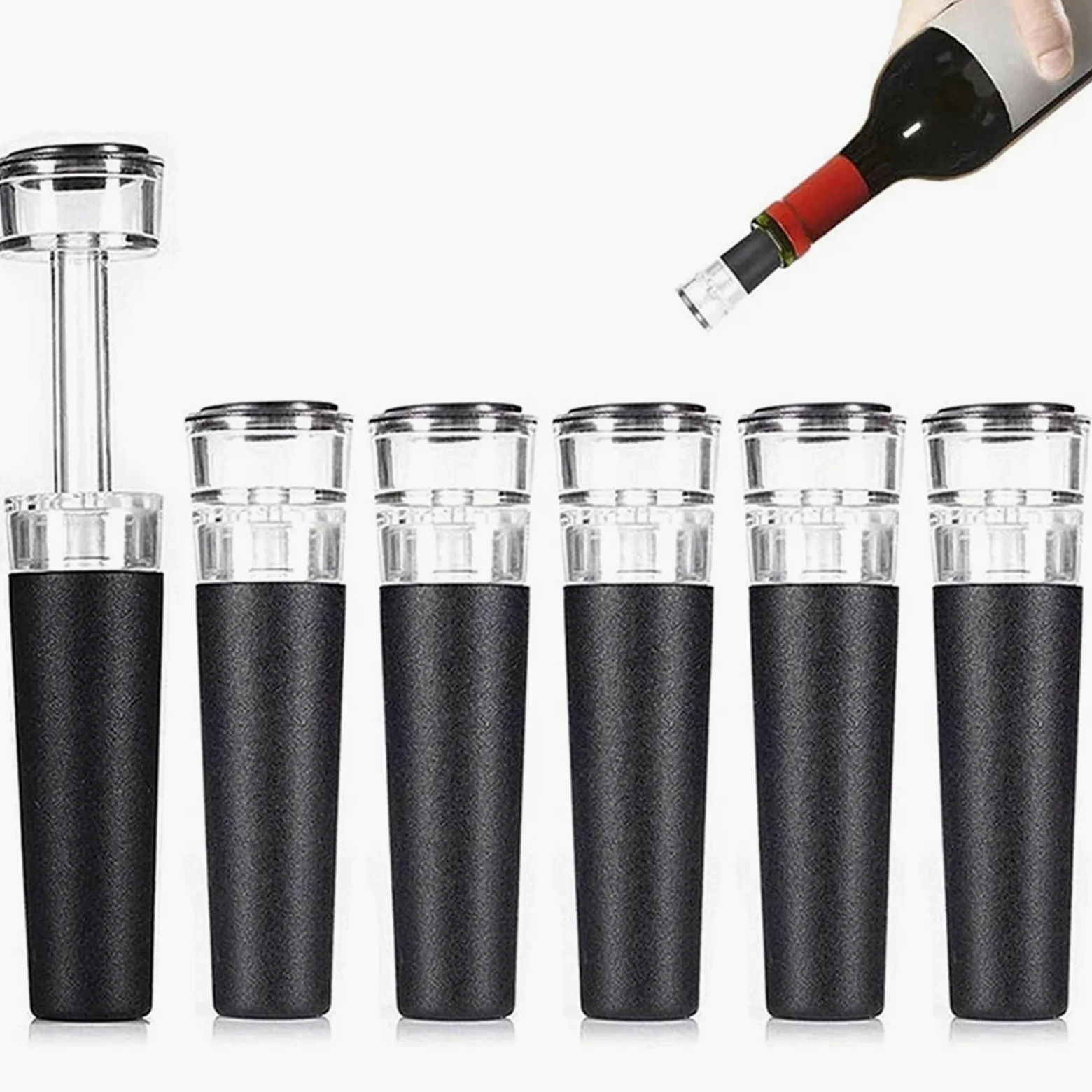Bouchons à vin 20 pièces bouchons de bouteille en Silicone avec pompe d'économie sous vide intégrée bouchon sécurité alimentaire for garder le Champagne frais