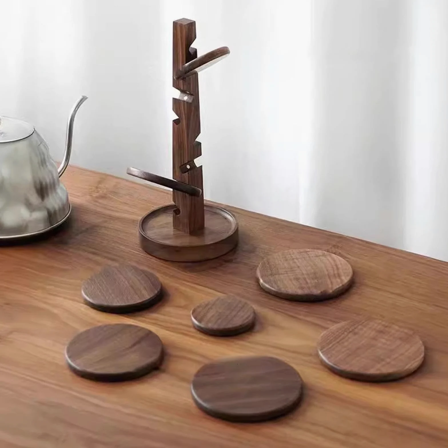 Set de Dessous-de-plat en Forme d'Arbre 8 Pièces Sous Verre avec Support | Sous Verre pour Boissons pour Cuisine Table Comptoir Salle à Manger Salon Plats Chauds Casserole Poêle Bol Théière
