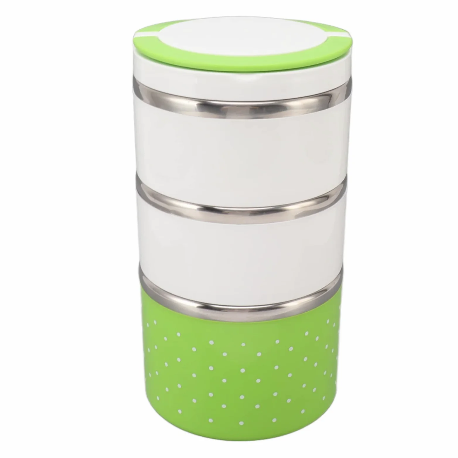 Boîte à lunch Boîte à lunch isotherme empilable en acier inoxydable, anti-fuite, portable, for boîte à lunch de bureau(Green)
