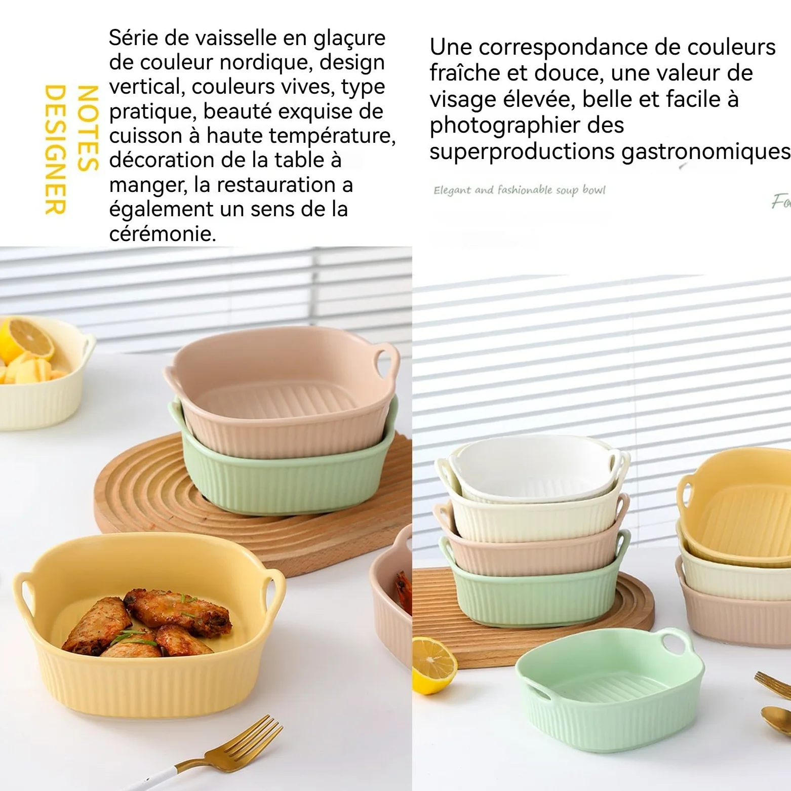 2pcs Plat à gratin en céramique Anti-Rayures Blanc pour friteuse à air Chaud | pour la préparation de lasagnes, Soupe, Tiramisu et Plus d'accessoires de friteuse,Plat a Tarte,Plat Tarte