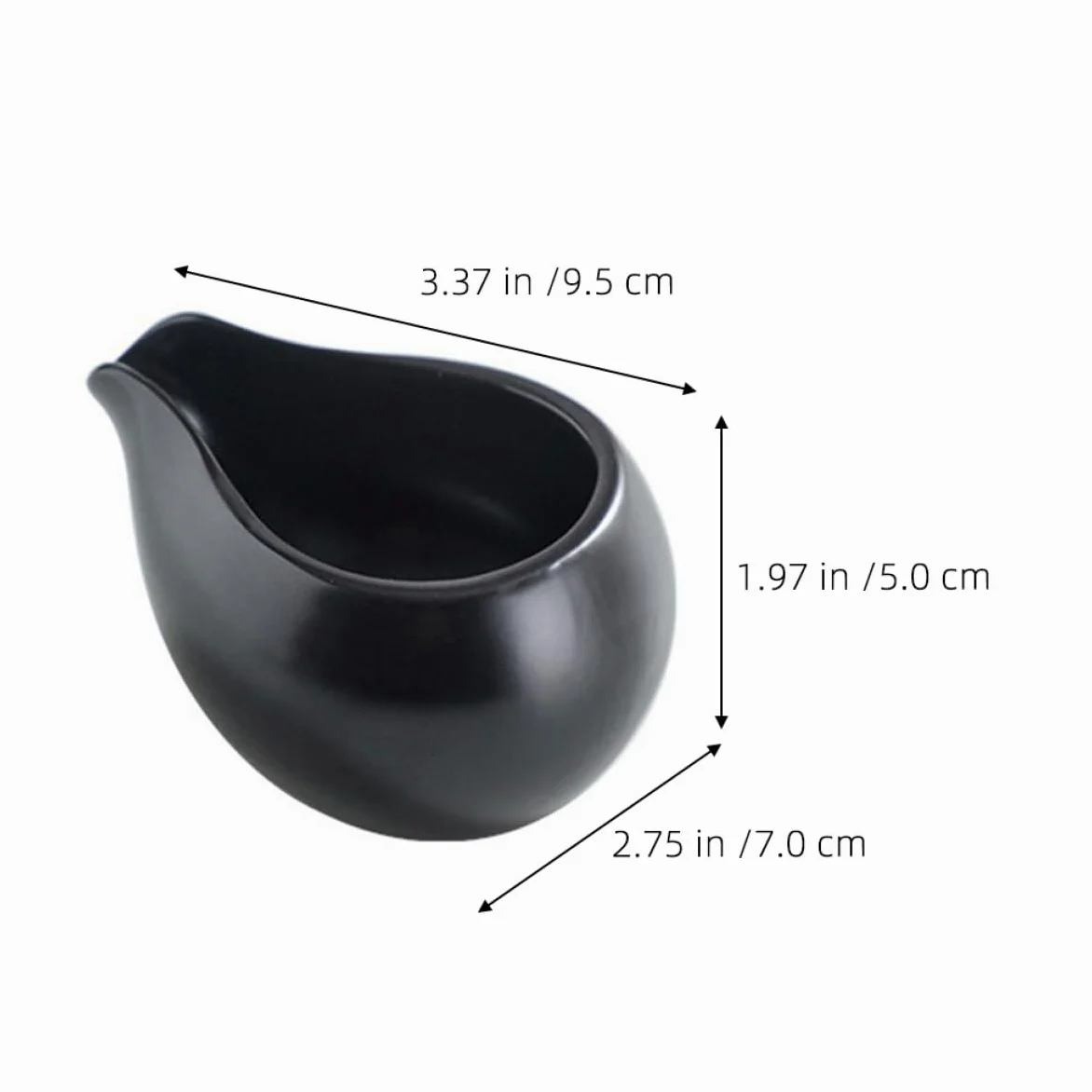 Pichet à Lait en Céramique Noir 3 Pièces, Style Vintage Nordique | Bec Verseur Guidé, Format Mini, Fond Résistant à L’usure, pour Hôtels et Repas Familiaux en Intérieur