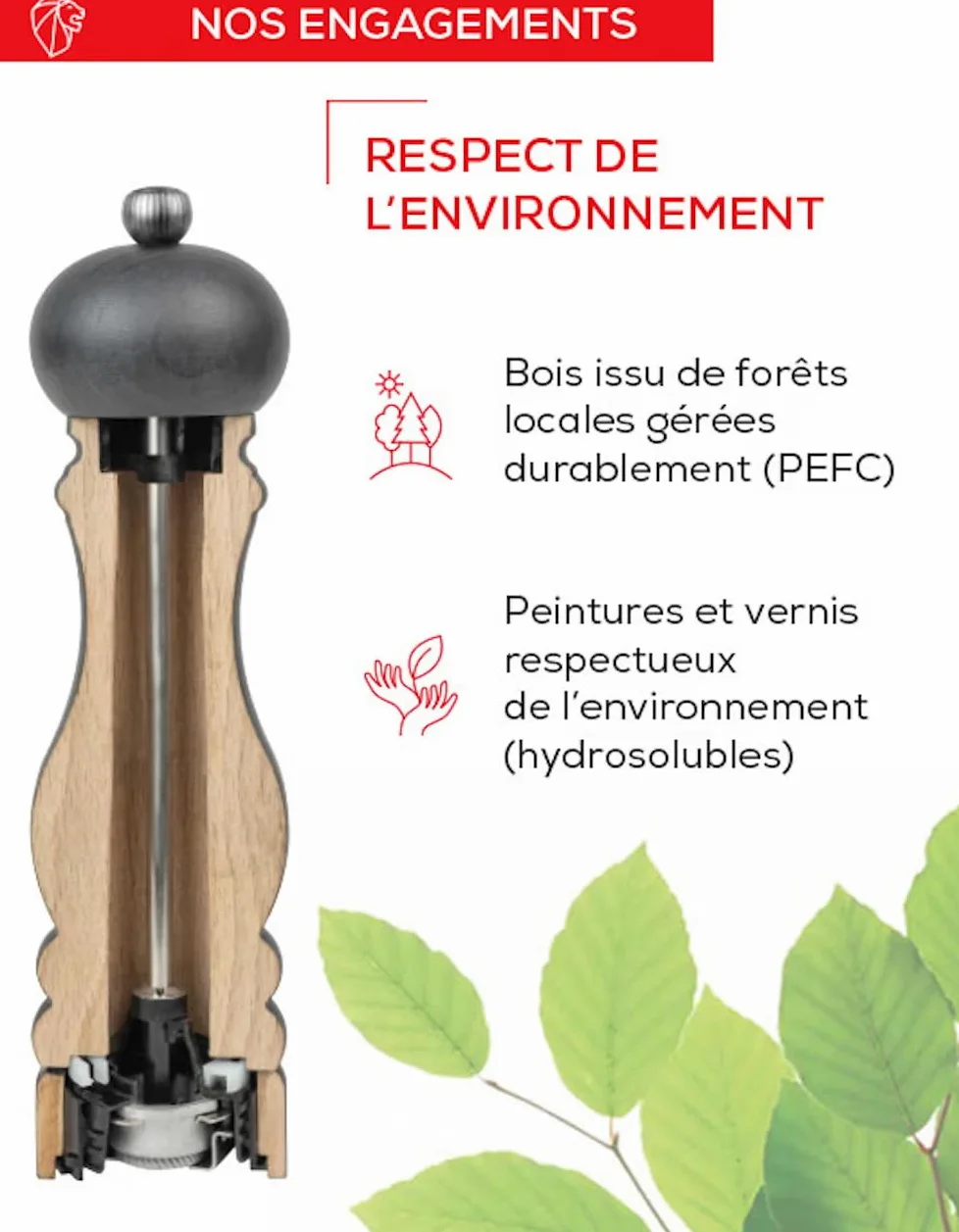 PEUGEOT - Moulin à Sel Daman u'Select 21 cm - 6 Réglages de Moutures Prédéfinies - Innovation Sel Glace, Mécanisme Zirlion - En Inox et Acryl - Fabrication Française, Salt Mill