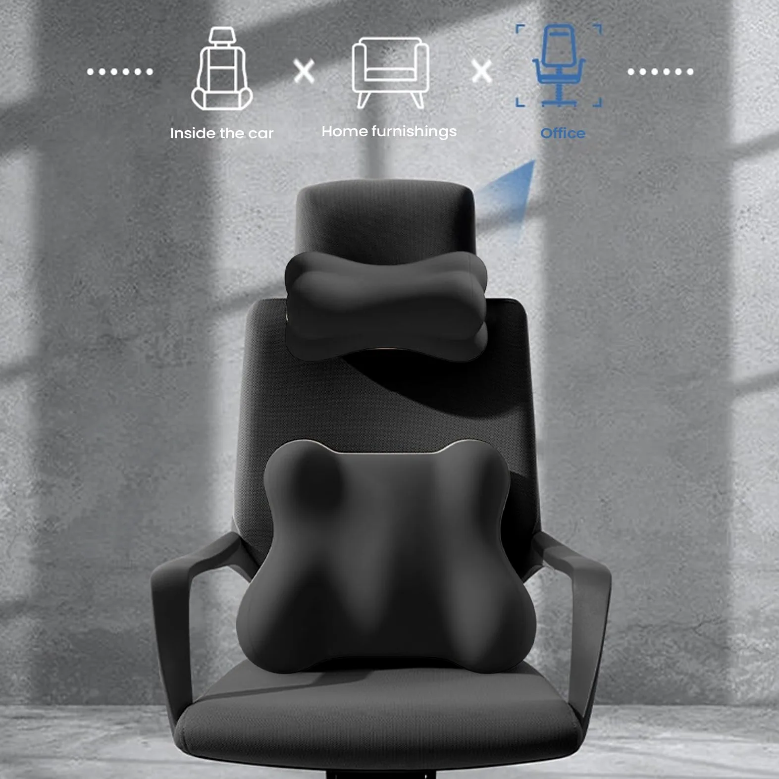 Appuie-Tête Pour Voiture Et Support Lombaire Accessoires De Conduite | Soutien Lombaire Et Cervical Pour Siège De Conduite Pour Conducteurs Chaise De Bureau Canapé Fauteuil Relax