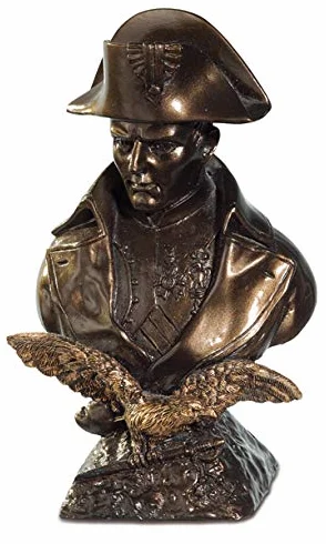 Reproduction de l'oeuvre Buste de Napoléon du sculpteur RUFFONY - Taille Moyenne 12,5CM - matière résine de qualité - Couleur Bronze foncé - Aspect Brillant
