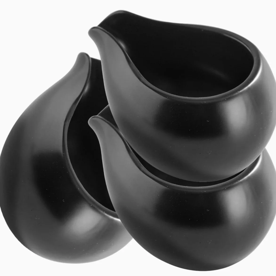 Pichet à Lait en Céramique Noir 3 Pièces, Style Vintage Nordique | Bec Verseur Guidé, Format Mini, Fond Résistant à L’usure, pour Hôtels et Repas Familiaux en Intérieur