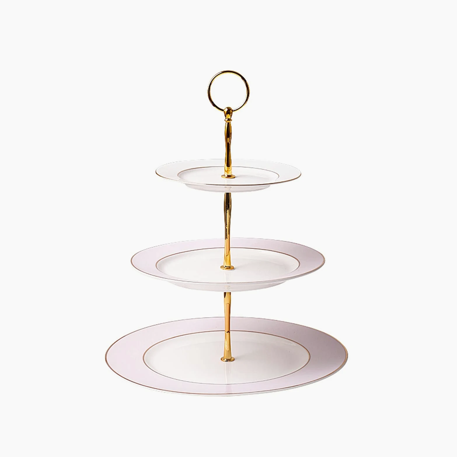 Présentoir à Gâteau Tableau de gâteau en céramique à 3 couches avec poignées multi-couleurs Détachables de gâteau de gâteau Table de dessert for mariages, banquets, anniversaires Support à Gâteau ( Co