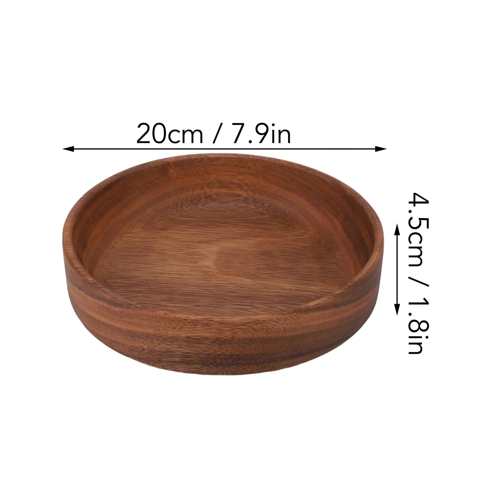 Jenngaoo Saladier Bois 20 cm, Bol à Fruits en Bois Massif, Grand Format, Corbeille a Fruit en Bois pour Pain, Apéro, Décoration, Style Rustique Moderne pour Cuisine et Salle à Manger