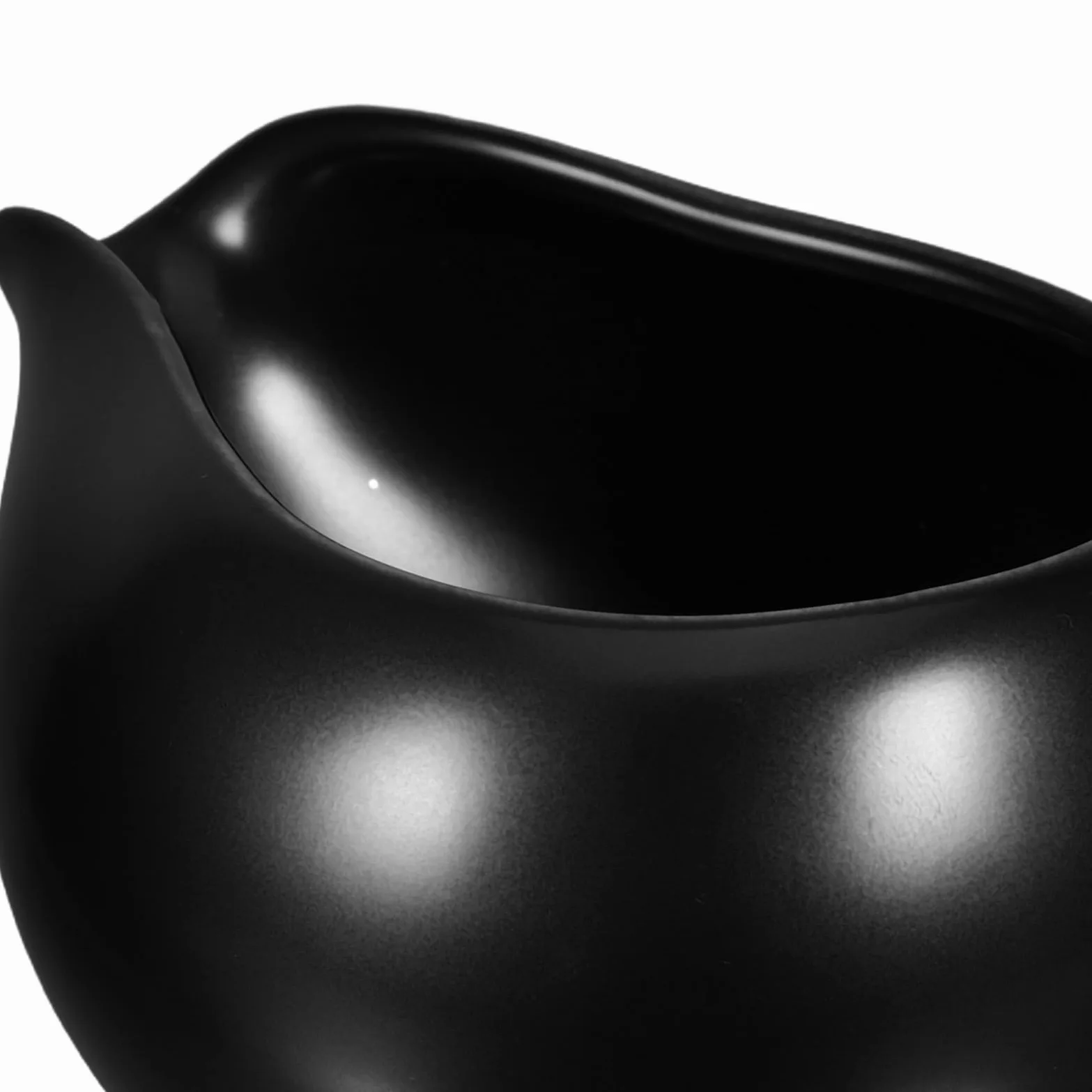 Pichet à Lait en Céramique Noir 3 Pièces, Style Vintage Nordique | Bec Verseur Guidé, Format Mini, Fond Résistant à L’usure, pour Hôtels et Repas Familiaux en Intérieur