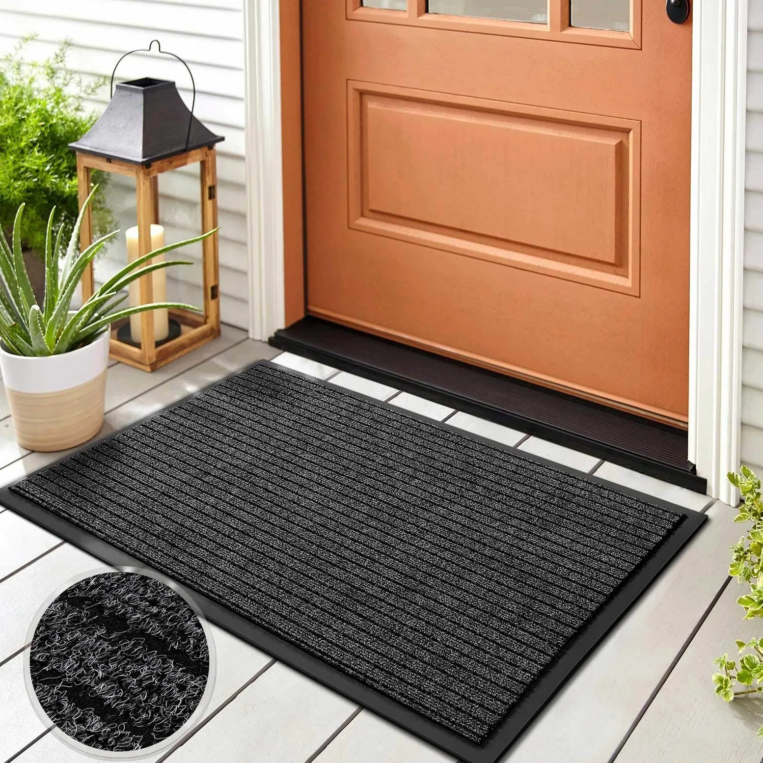 Floordirekt Paillasson Dura | Robuste et résistante | De nombreuses tailles et couleurs | Paillasson antidérapant pour intérieur et extérieur (Anthracite, 150 x 180 cm)