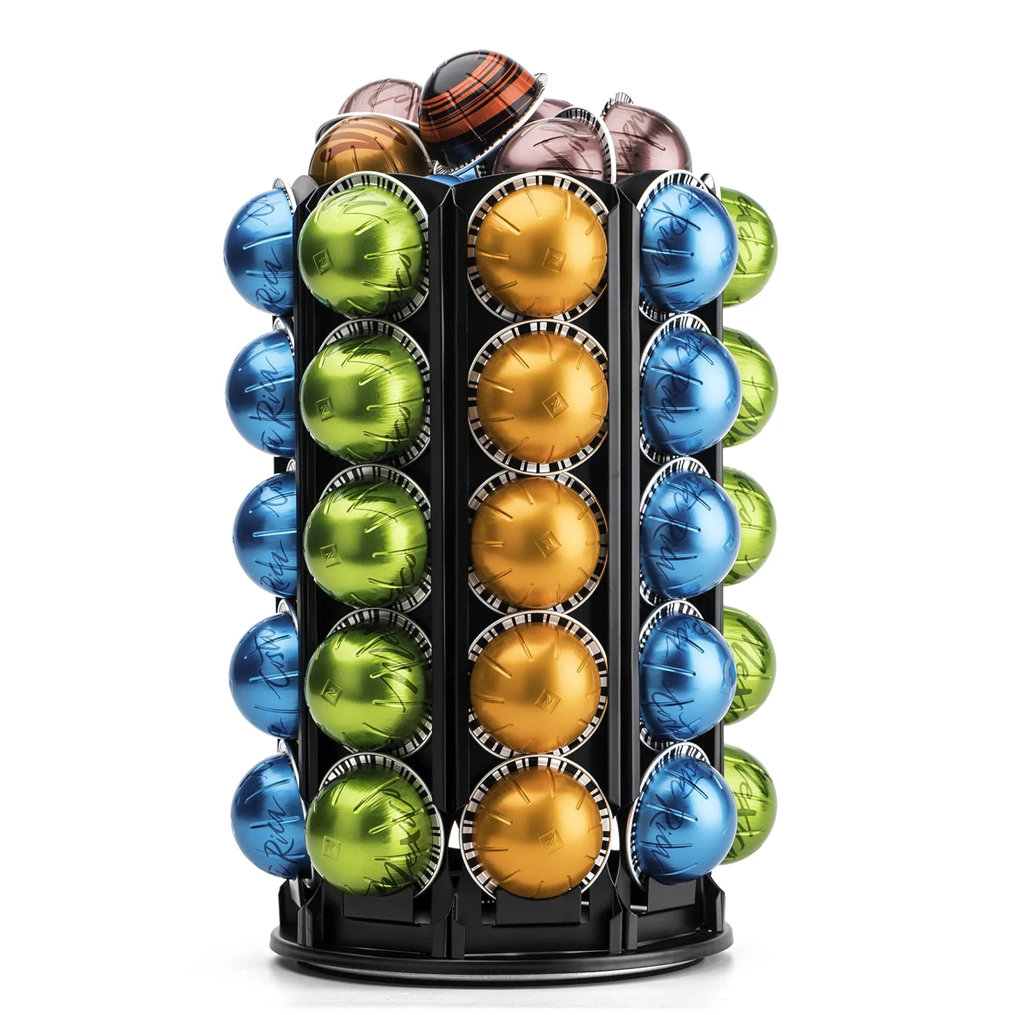 Bagoo Support Capsules de Café pour Nespresso Vertuoline avec Stockage Central de Dosettes Supplémentaires Rotation à 360 degrés (40+)