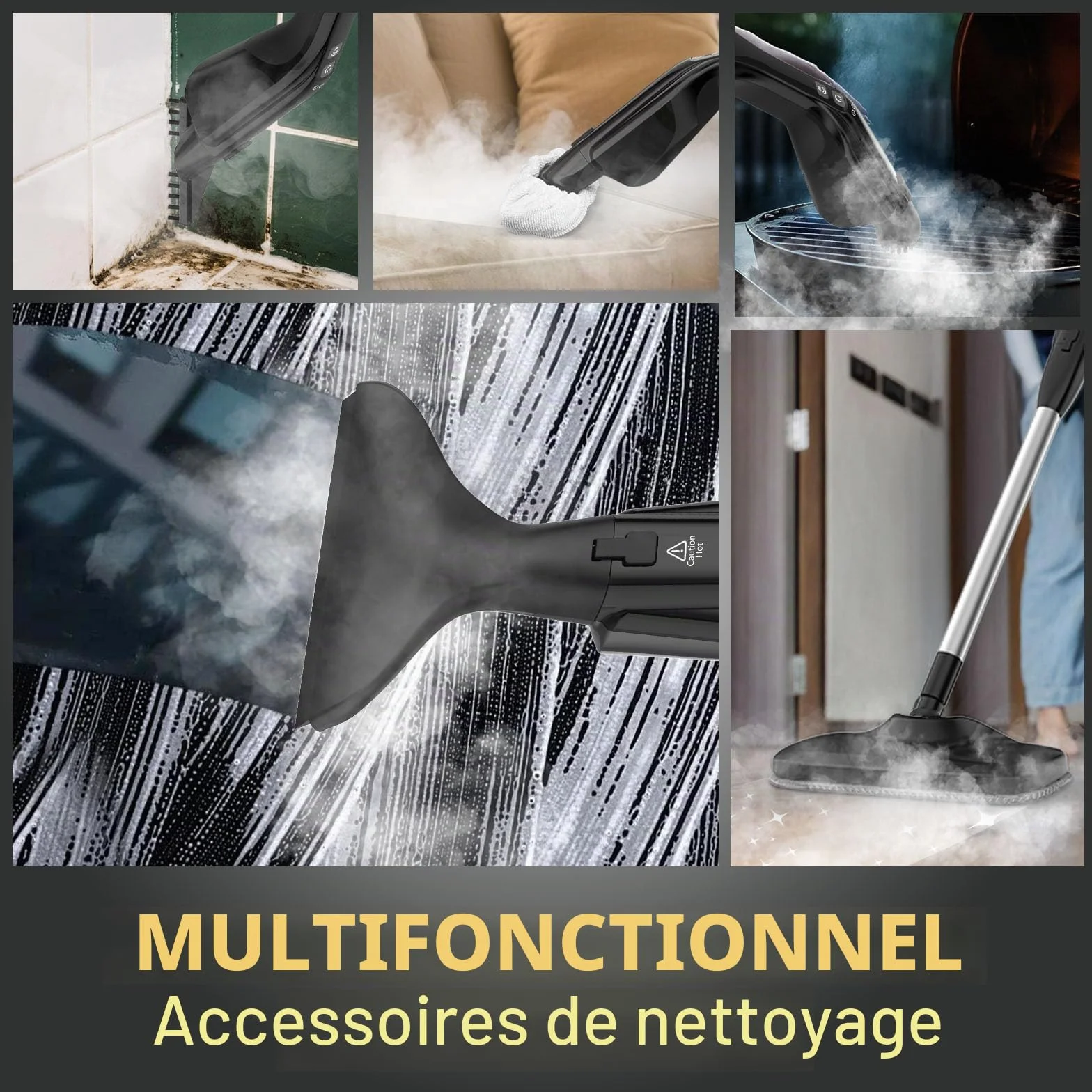 Nettoyeur Vapeur 17 En 1, Balai Vapeur Avec Nettoyeur À Main, Chauffage Rapide 30 S, Nettoyeur Vapeur Haute Pression 1000W, Steam Cleaner Pour Sols, Carrelage, Vitres, Cuisine, Salle De Bain