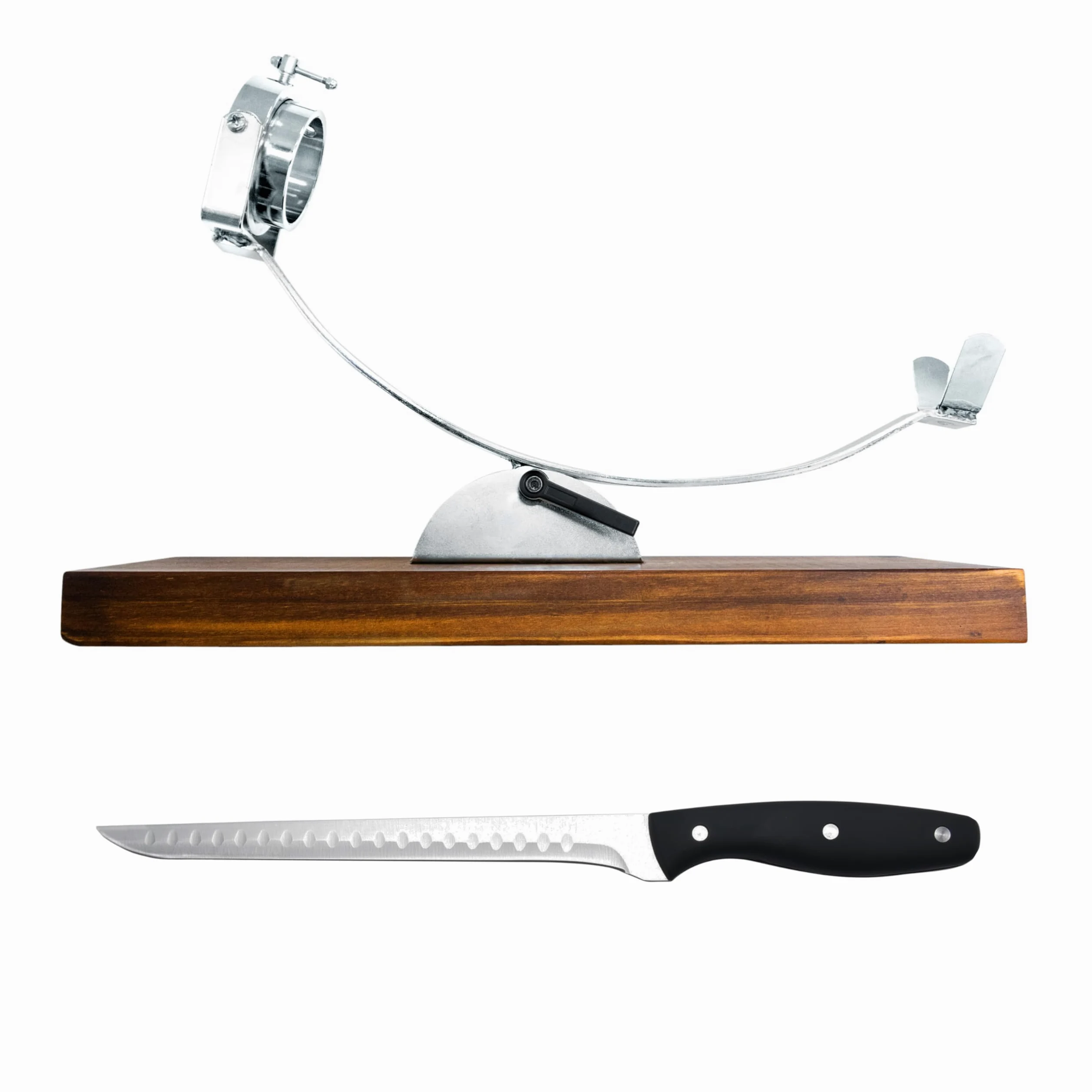 Nerthus FIJ 956 set support jambon basculant avec tête rotative et base réglable avec couteau à jambon