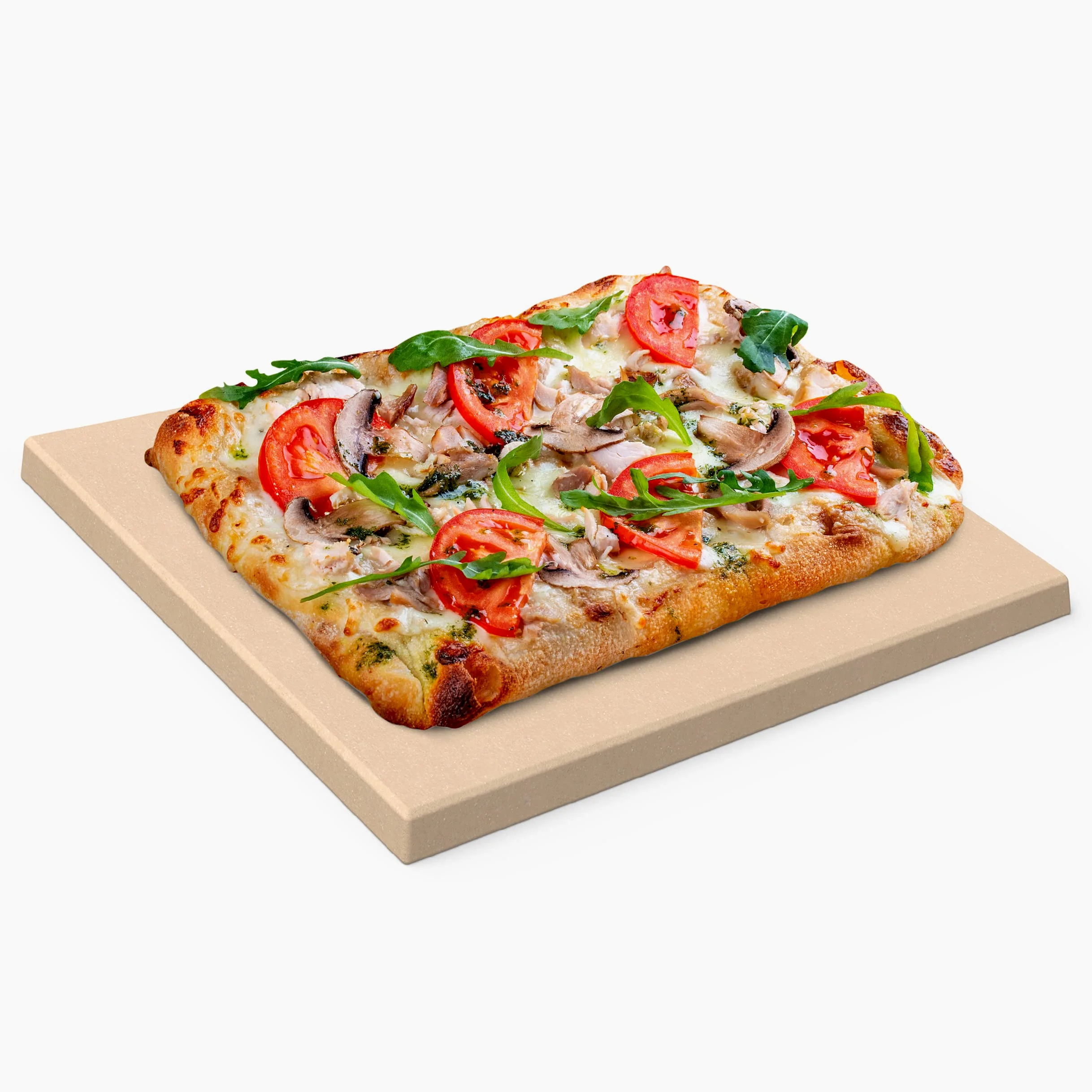 Pierre à pizza Chef Pomodoro, 38,1 x 30,4 cm, (rectangulaire) Pierre naturelle pour la cuisson dans les fours et les grills, cuisson du pain à pizza