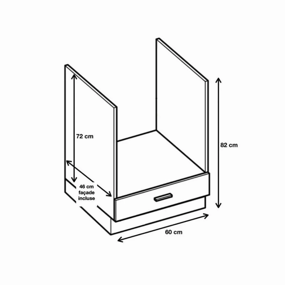 Cuisineandcie - Meuble pour Four encastrable Eco Blanc L 60 cm