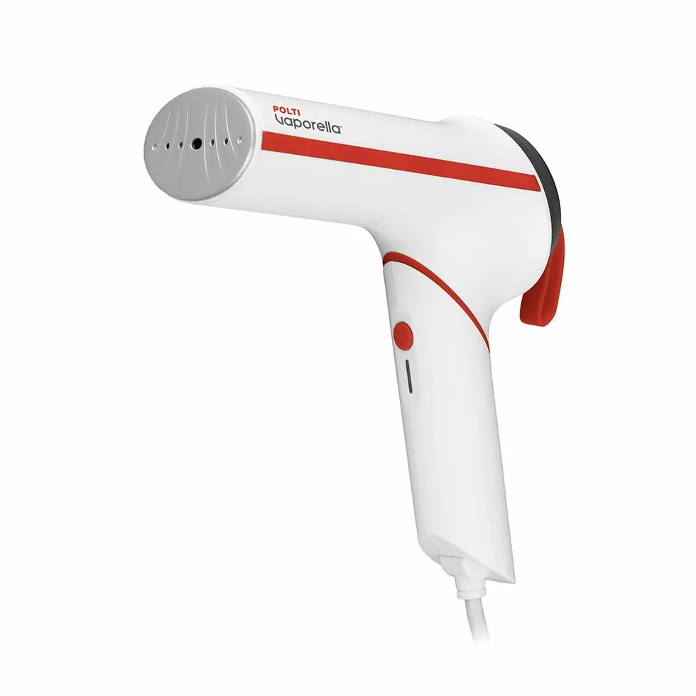 Polti Vaporella GSM50R Défroisseur Vapeur Vertical Compact, Vapeur Puissante 7 Bar, Poignée Ergonomique, Prêt en 30 Sec, Blanc et Rouge