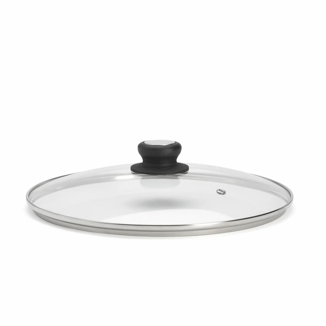 DE BUYER -4112.28 -couvercle verre bouton bak./inox ø 28cm, Ecru